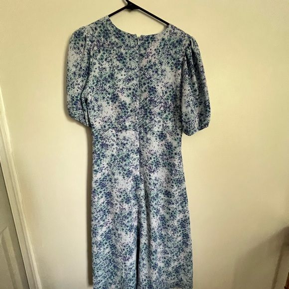 BCBGeneration Blue Puff Sleeve Hydrangea Maxi Dress - Picture 2 of 4